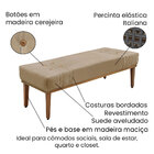 Kit Cabeceira E Calçadeira Recamier Queen 1 60m Gênova Suede