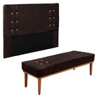 Kit Cabeceira E Calçadeira Recamier Queen 1 60m Gênova Suede