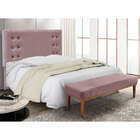 Kit Cabeceira E Calçadeira Recamier Queen 1 60m Gênova Veludo