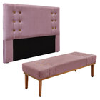 Kit Cabeceira E Calçadeira Recamier Queen 1 60m Gênova Veludo