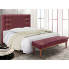 Kit Cabeceira E Calçadeira Recamier Queen 1 60m Gênova Veludo