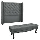 Kit Cabeceira E Calçadeira Recamier Queen 1 60m Vicenza Velud