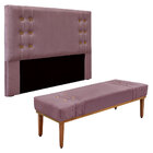 Kit Cabeceira E Calçadeira Recamier Solteiro 0 90m Gênova Vel