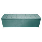 Kit Cabeceira E Calçadeira Sevilha P02 140 Cm Casal Suede Azu