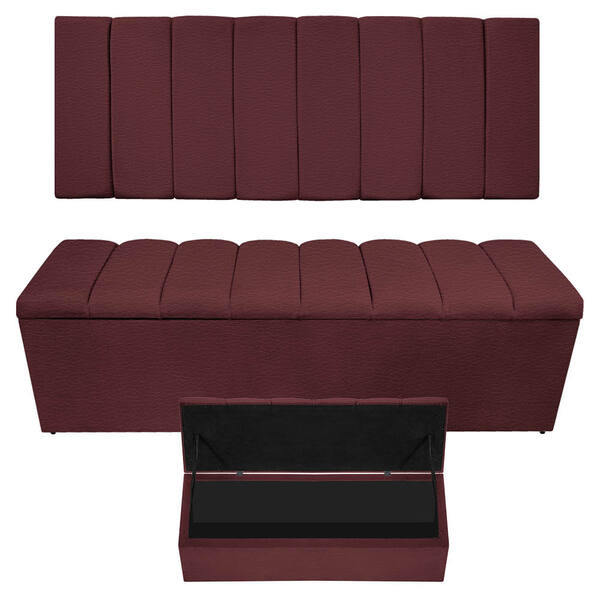 Kit Cabeceira E Calçadeira Sevilha P02 160 Cm Queen Size Cora