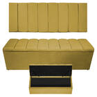 Kit Cabeceira E Calçadeira Sevilha P02 195 Cm King Size Suede