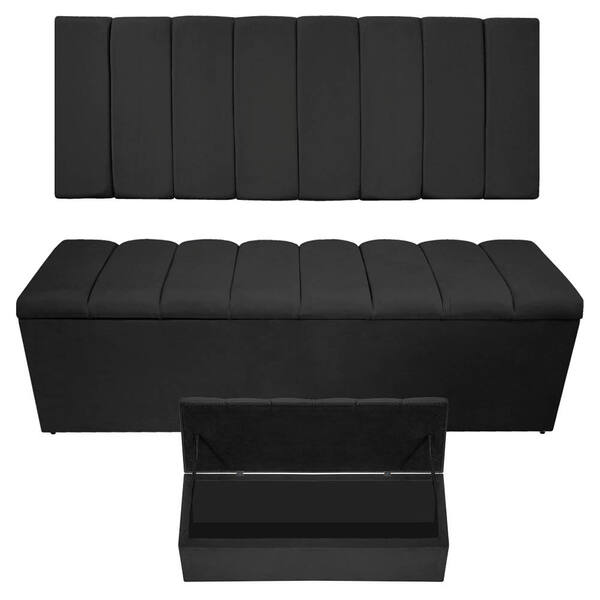 Kit Cabeceira E Calçadeira Sevilha P02 195 Cm King Size Suede