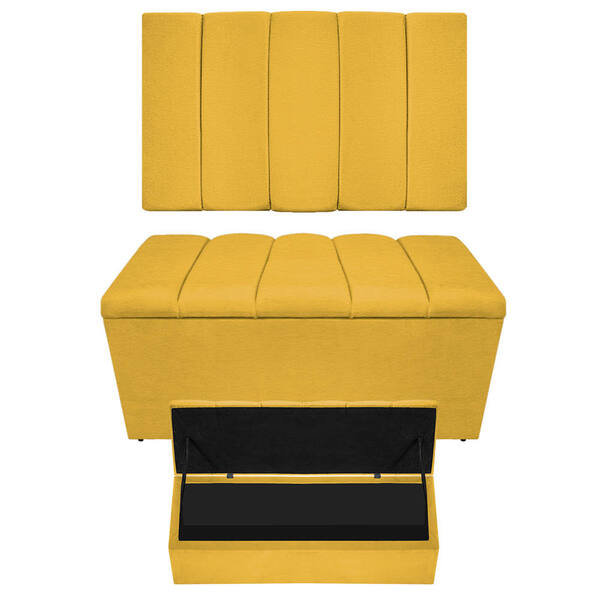 Kit Cabeceira E Calçadeira Sevilha P02 90 Cm Solteiro Corano