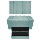 Kit Cabeceira E Calçadeira Sevilha P02 90 Cm Solteiro Suede A