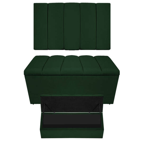 Kit Cabeceira E Calçadeira Sevilha P02 90 Cm Solteiro Suede V