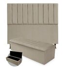 Kit Cabeceira E Calçadeira Solteiro 90 Cm Cancun Platinum Dec