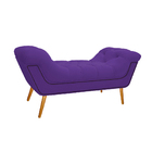 Kit Cabeceira E Calçadeira Veneza 100 Cm Solteiro Corano Roxo