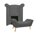 Kit Cabeceira E Calçadeira Veneza 100 Cm Solteiro Linho Chumb