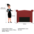 Kit Cabeceira E Calçadeira Veneza 140 Cm Casal Corano Vermelh