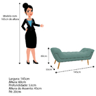 Kit Cabeceira E Calçadeira Veneza 140 Cm Casal Linho Azul Tur