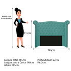 Kit Cabeceira E Calçadeira Veneza 140 Cm Casal Suede Azul Tif