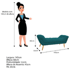 Kit Cabeceira E Calçadeira Veneza 140 Cm Casal Suede Azul Tur