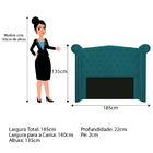 Kit Cabeceira E Calçadeira Veneza 140 Cm Casal Suede Azul Tur