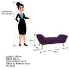 Kit Cabeceira E Calçadeira Veneza 140 Cm Casal Suede Roxo - A