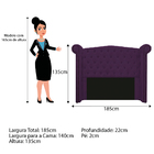 Kit Cabeceira E Calçadeira Veneza 140 Cm Casal Suede Roxo - A