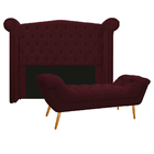 Kit Cabeceira E Calçadeira Veneza 160 Cm Queen Size Corano Bo