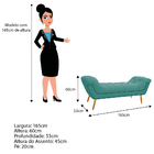 Kit Cabeceira E Calçadeira Veneza 160 Cm Queen Size Suede Azu