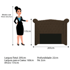 Kit Cabeceira E Calçadeira Veneza 160 Cm Queen Size Suede Mar