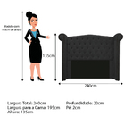 Kit Cabeceira E Calçadeira Veneza 195 Cm King Size Suede Pret