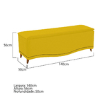 Kit Cabeceira E Calçadeira Yasmim 140 Cm Casal Corano Amarelo