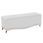 Kit Cabeceira E Calçadeira Yasmim 140 Cm Casal Corano Branco