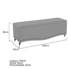 Kit Cabeceira E Calçadeira Yasmim 140 Cm Casal Corano Cinza -