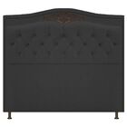 Kit Cabeceira E Calçadeira Yasmim 140 Cm Casal Corano Preto -