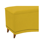 Kit Cabeceira E Calçadeira Yasmim 140 Cm Casal Suede Amarelo