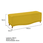 Kit Cabeceira E Calçadeira Yasmim 140 Cm Casal Suede Amarelo