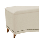 Kit Cabeceira E Calçadeira Yasmim 140 Cm Casal Suede Bege - D