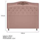 Kit Cabeceira E Calçadeira Yasmim 140 Cm Casal Suede Rosê - D