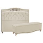 Kit Cabeceira E Calçadeira Yasmim 160 Cm Queen Size Corano Be