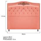 Kit Cabeceira E Calçadeira Yasmim 90 Cm Solteiro Suede Coral