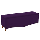 Kit Cabeceira E Calçadeira Yasmim 90 Cm Solteiro Suede Roxo -