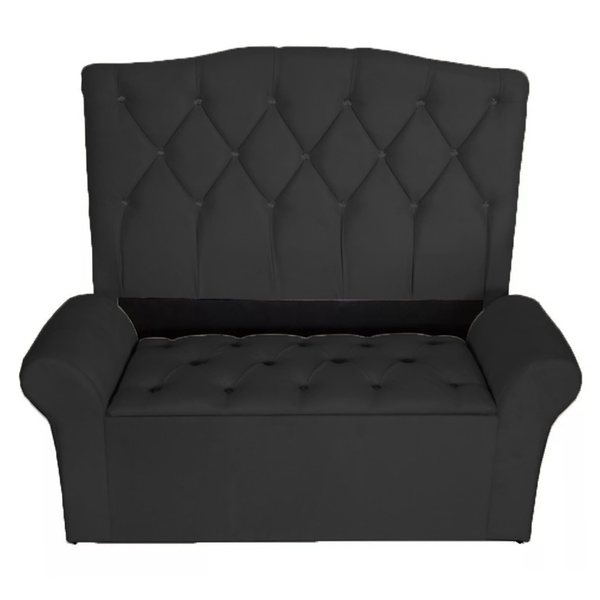 Kit Cabeceira E Recamier Baú Casal Queen Size 160 Cm Quarto L