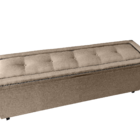 Kit Cabeceira E Recamier Baú Estofado Veneza Diamond Linho Be