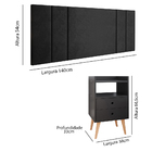 Kit Cabeceira Estofada Cama Box Casal 1,40 Luana e 2 Mesinhas