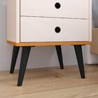 Kit Cabeceira Estofada Cama Box Solteiro Branco Mesinha Canto