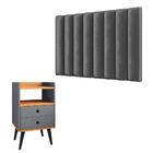 Kit Cabeceira Estofada Cama Box Solteiro E Mesinha Canto Quar