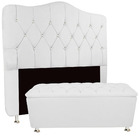 Kit Cabeceira Estofada Com Botão Cristal Para Cama Box Soltei