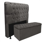 Kit Cabeceira Estofada E Calçadeira Recamier Paris 160cm Quee