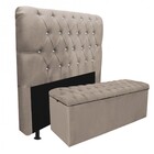 Kit Cabeceira Estofada E Calçadeira Recamier Paris 195cm King