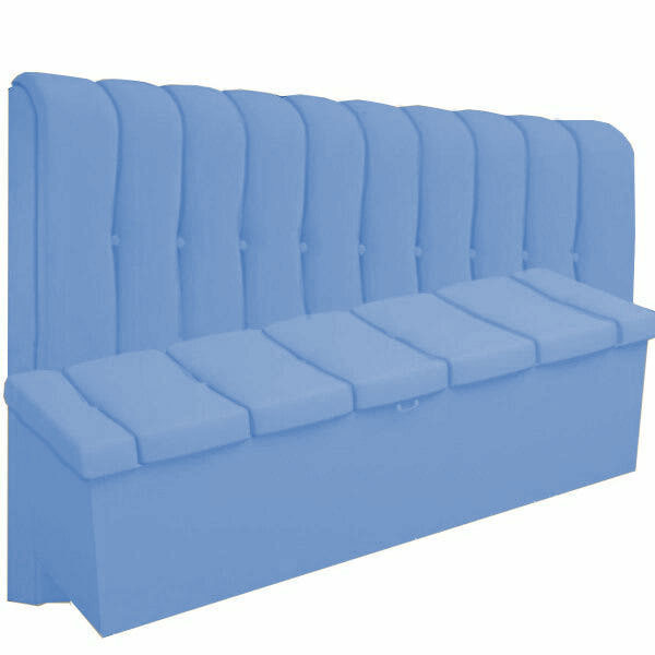 Kit Cabeceira Kiara+ Calçadeira Kiara King 195 Cm Suede Azul