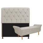 Kit Cabeceira Lady E Recamier Ari 100 Cm Solteiro Suede Bege