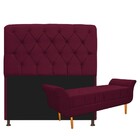 Kit Cabeceira Lady E Recamier Ari 100 Cm Solteiro Suede Bordô